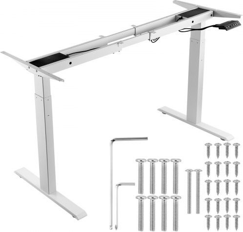 VEVOR Elektrisches Schreibtischgestell mit Doppelmotor, höhenverstellbar 70-117 cm, Länge 110-178 cm, ergonomische DIY-Arbeitsplatzbasis, Farbe: Weißer Rahmen - Bild 1