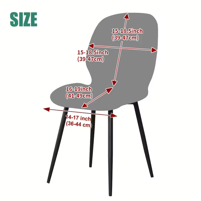 WANERQU Schmetterlingsförmige Gebogene Stuhlhülle, Elastische Esszimmerstuhlbezüge für Schalenstühle - Bild 2