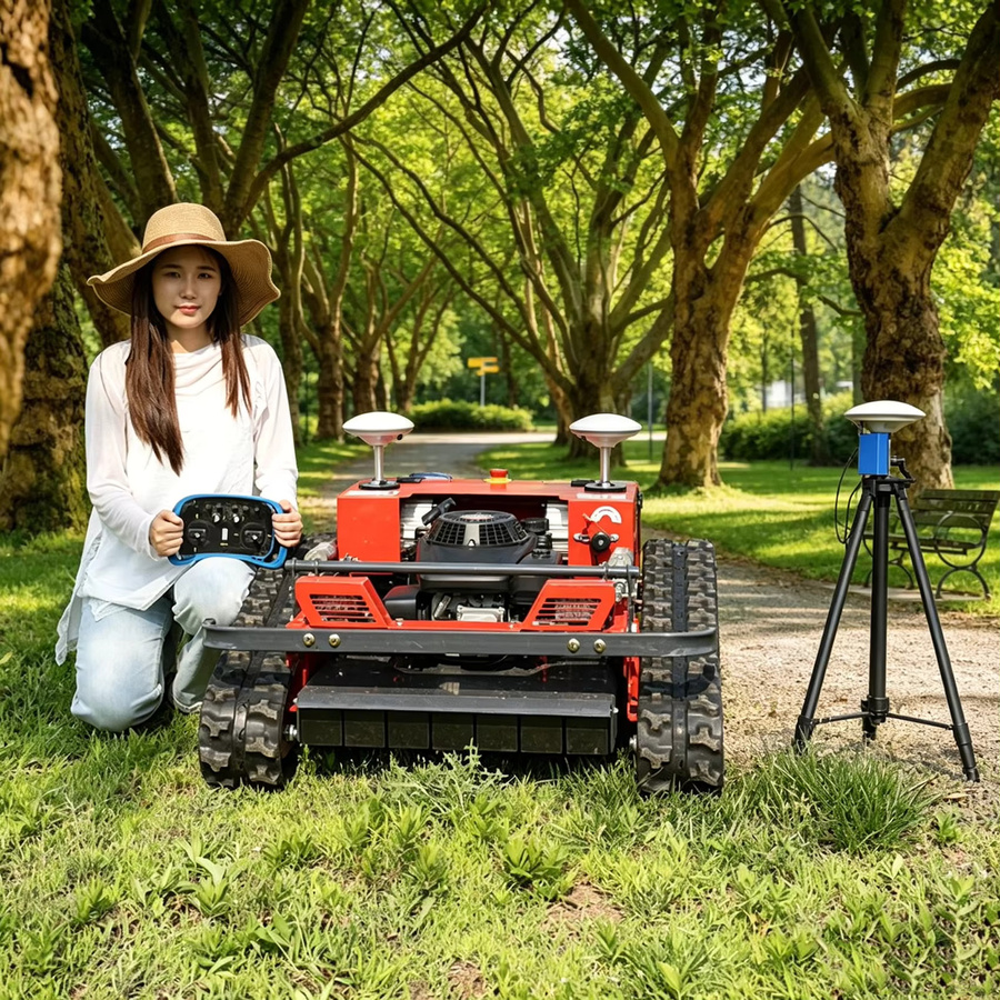 AIWEIYA Selbstfahrender 4-Takt-RC-Raupenmäher mit GPS und Hitzebeständigkeit in Rot - Bild 4