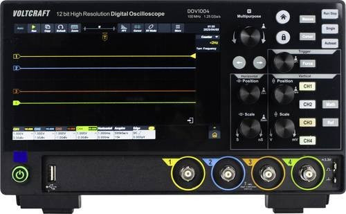 Voltcraft DOV1004 Digital-Oszilloskop 100MHz 4-Kanal 1.25 GSa/s 50 Mpts 12 Bit Digital-Speicher in Schwarz - Bild 1