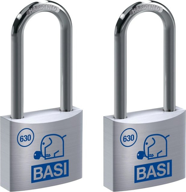 BASI Vorhangschloss Set 2x VHS 630H Gleichschließend in Silber mit Aluminiumgehäuse und 40 mm Bügelhöhe - Bild 1