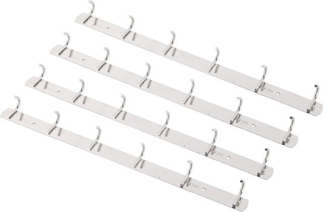 KONNWEI 4er Set Wandgarderobe mit 6 Haken aus Edelstahl in Silber Chrome, Wandmontierte Umhanghänger für Eingangsbereich und Waschküche - Bild 1