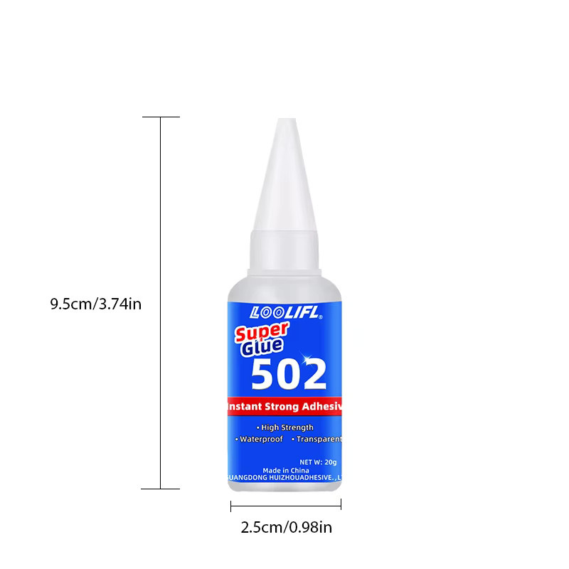 Loolifl 5er-Pack Sekundenkleber Cyanacrylat in Transparent mit Extra-Präzisionsdüsen für Metall und Plastik, 5 x 20 g - Bild 2