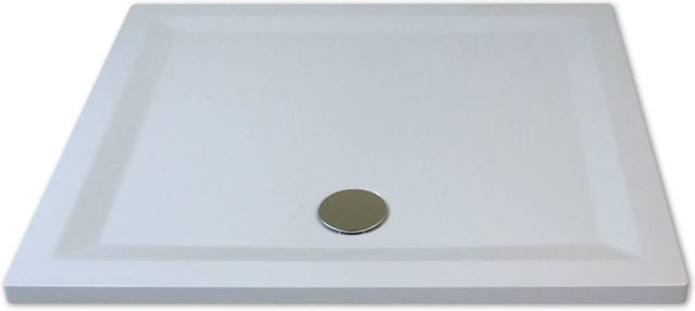 Breuer Duschwanne Flat Line Design aus Mineralguss, rechteckig, Weiß, B: 90 cm, T: 75 cm, H: 3,5 cm - Bild 1
