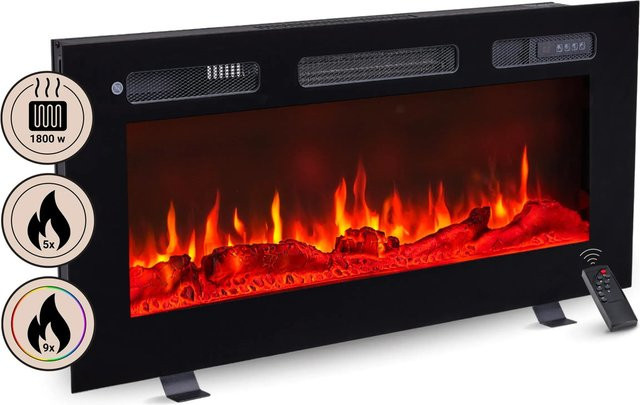 BALDERIA LE-36 Elektrokamin mit 3D-Flammeneffekt und Bluetooth in Schwarz - Bild 1