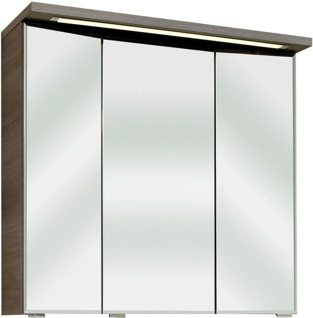 Pelipal Spiegelschrank Trentino in Graphit Struktur mit Soft-Close-Türen und internen Regalen, Breite: 75 cm - Bild 1