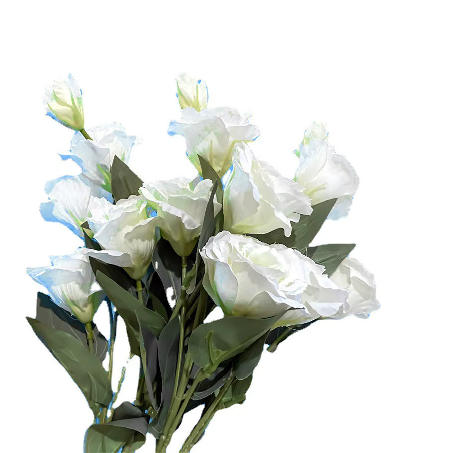 3er Set Künstliche Blumen von NANDI in Weiß und Gold mit Rosen, Pfingstrosen und Eukalyptus Blättern aus Textil für Hochzeit, Party und Tischdekoration - Bild 4