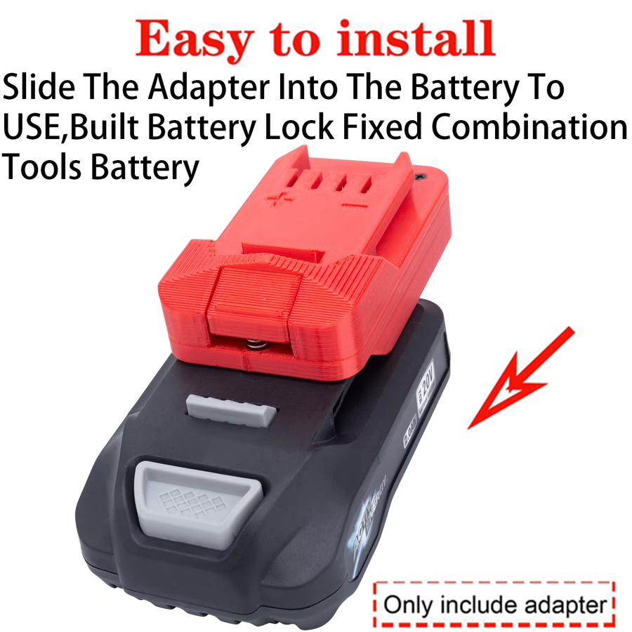 Batterieadapter Parkside X20V Li-Ion zu Aldi Ferrex 20V Li-Ion Konverter in Rot - Bild 3