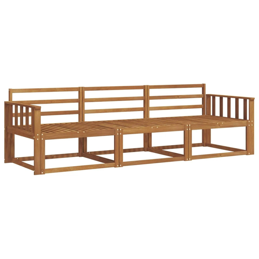 vidaXL Outdoor-Sofagarnitur 3-teilig aus Massivholz Akazie in Braun mit Lamellen-Design - Bild 2