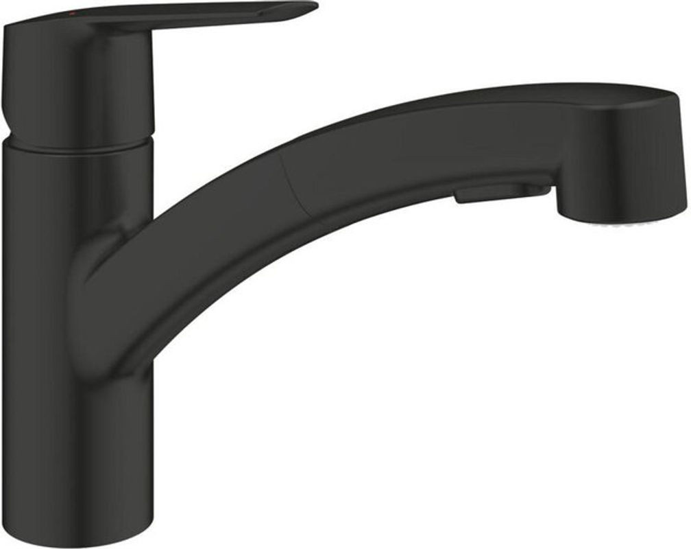 Grohe Spültischarmatur Quickfix Start mit ausziehbarer Brause in Schwarz Matt aus Messing - Bild 1