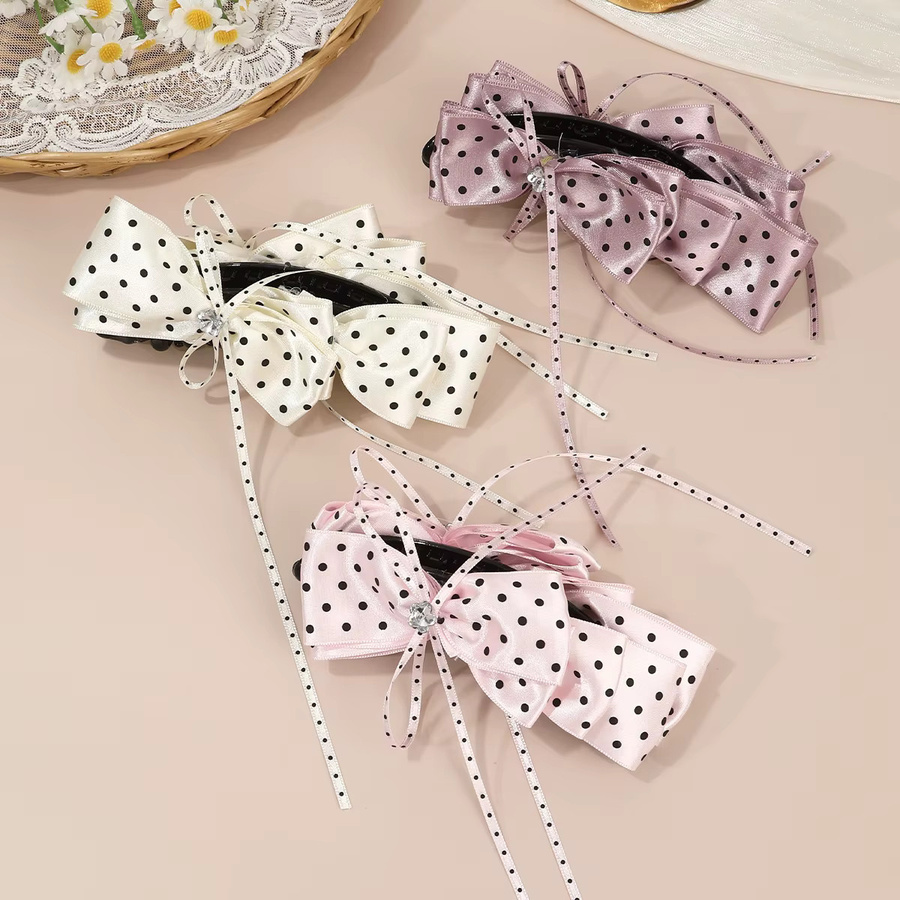 Haimeikang Haarspange mit Polka Dots und Schleife, Damen - Bild 2