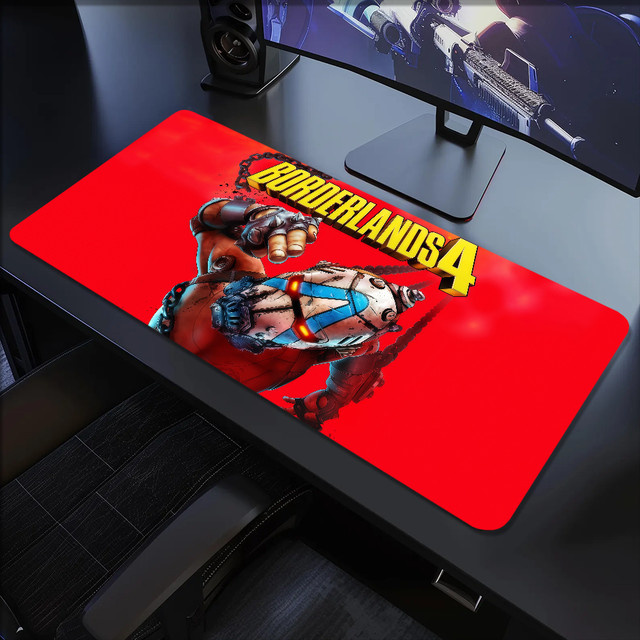Lockedge B-Borderlands Mauspad in Rot für Gaming und Büro, rutschfest und verdickt - Bild 1