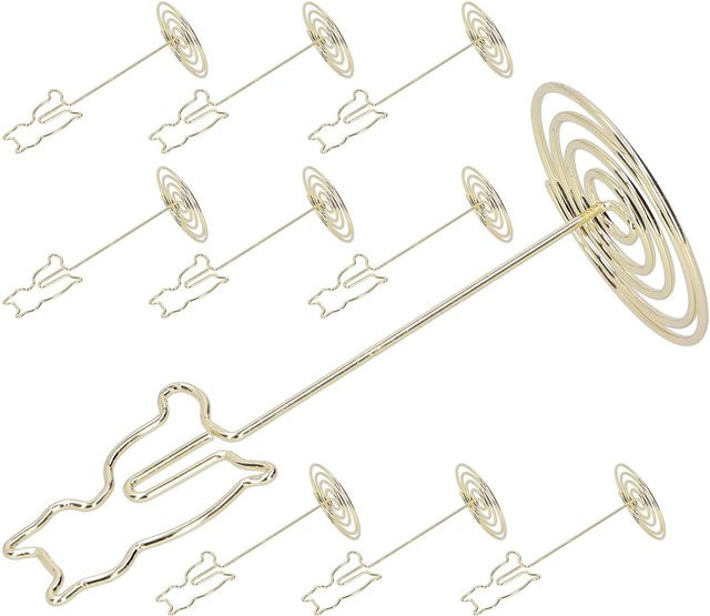 GoolRC Memo Holder Tischklemmen für Fotos und Notizen aus Metall, 10 Stück, beige und gold - Bild 1