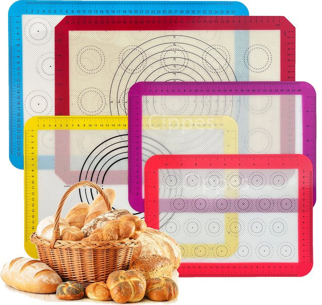 Cippes Silikon-Backmatte, rechteckige Antihaft-Backmatte in Mehrfarbig für Macarons, Kekse und Gebäck - Bild 1