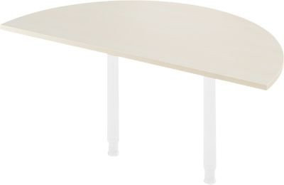 Ansatztisch SSI Schäfer in Ahorn-Dekor und Weiß, Durchmesser: 160 cm - Bild 1