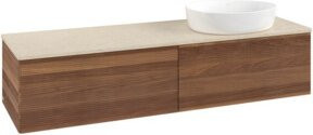 V&B Waschtischunterschrank Antao mit Frontstruktur in Warm Walnut, B/T: 160 x 50 cm - Bild 1