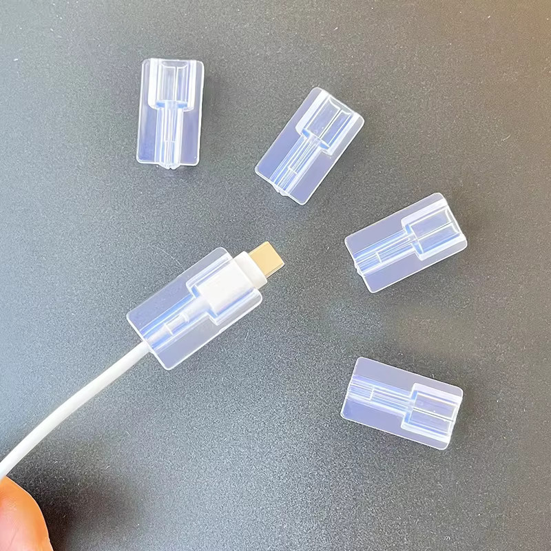 2-teiliges Set Bruchschutz-Hüllen für Apple iOS Handy-Ladekabel in Transparent - Bild 3