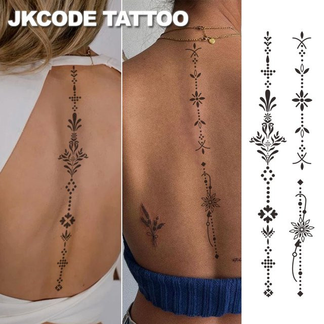 JKCODE TATTOO Wirbelsäulen-Tattoo-Aufkleber - Bild 1