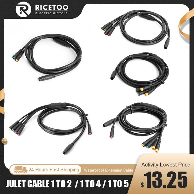 JULET Wasserdichtes Kabel für Elektrofahrrad-Umbau-Zubehör in Schwarz - Bild 1