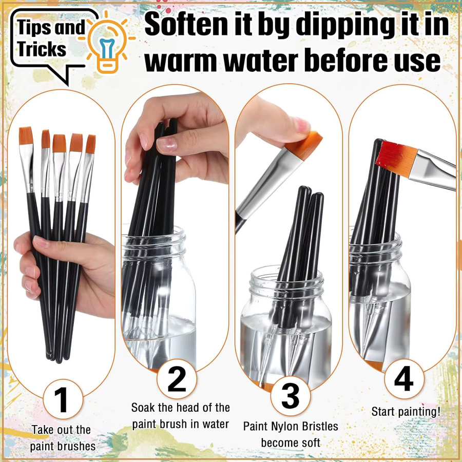 Flache Pinsel-Sets aus synthetischem Nylon für Aquarell, Acryl und Ölmalerei sowie für feines Kunsthandwerk und Körperbemalung in Schwarz und Braun - Bild 3