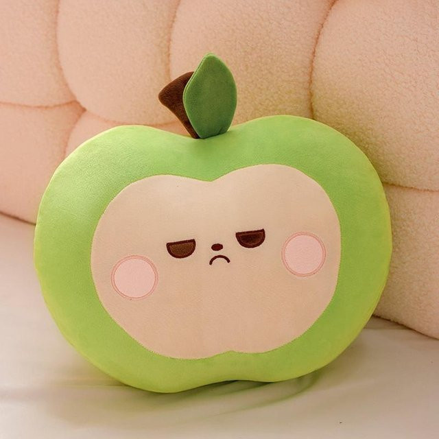 Yiran toy Apfel Plüsch Wurfkissen, Rot, Grün, 30cm - Bild 1
