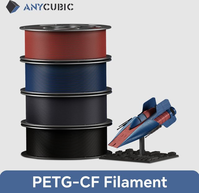 Anycubic PETG-CF Filament mit Kohlefaser in Grau für FDM 3D-Drucker - Bild 1