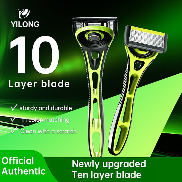10-Klingen-Rasierer mit 1 Griff und 4 Ersatzklingen, Unisex - Bild 1