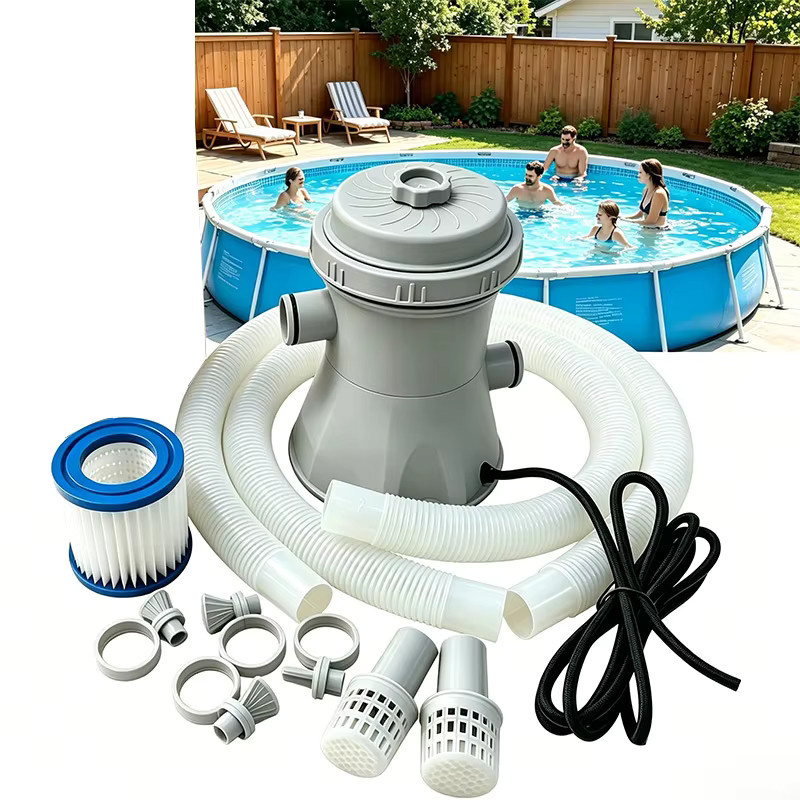 Effiziente Kartuschenfilterpumpe für Aufstellpools mit 300 Gallonen Durchflussrate zur Schmutzpartikel-Filtration - Bild 2
