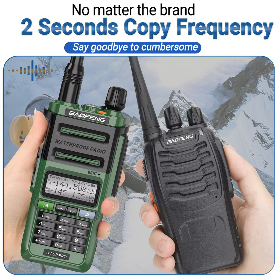 Baofeng UV-9R PRO Walkie Talkie IP68 Wasserdicht mit 128 Kanälen AM/FM und USB-C Anschluss - Bild 4