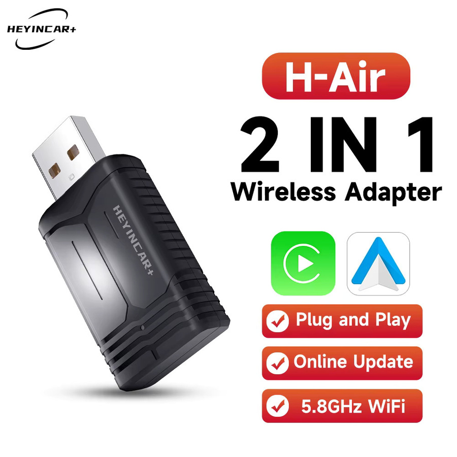 HEYINCAR Mini 2in1 Wireless CarPlay und Android Auto Adapter in Schwarz mit 5,8G Wifi für Volvo - Bild 7