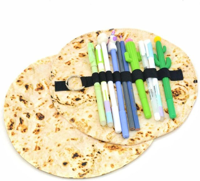 Leinwand-Bleistifttasche mit Burrito-Pfannkuchen-Design in Multicolour für Kinder und Jugendliche - Bild 1