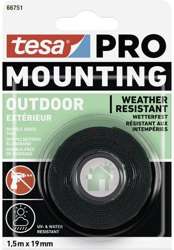 tesa Mounting PRO Outdoor Montageband transparent, Breite: 19 mm, Länge: 1,5 m - Bild 1