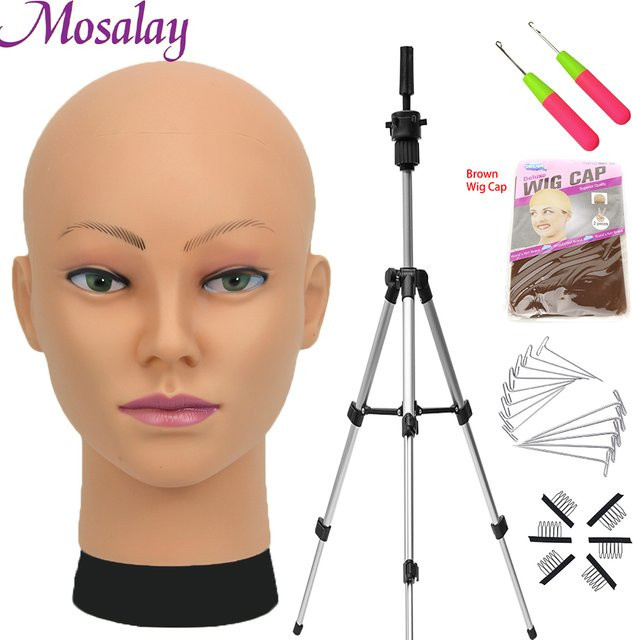Mosalay Perückenständer mit Stativ und T-Pins, Unisex - Bild 1