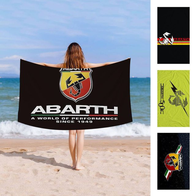 A-Abarth Mikrofaser-Strandtuch in Schwarz, schnelltrocknend und saugfähig - Bild 1