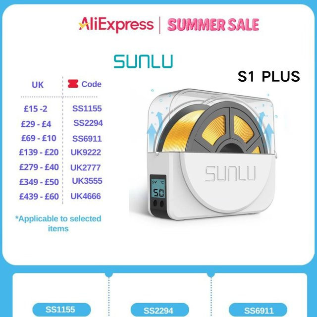 SUNLU S1+ 3D-Filament-Trockenbox in Weiß zur Aufbewahrung und Trocknung von Filament für den 3D-Druck - Bild 1