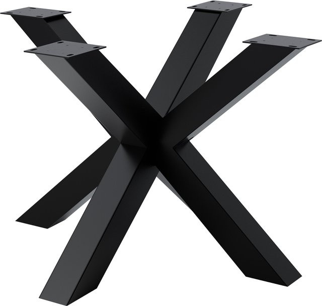 CLP Tischbeine Harlan aus Metall in Schwarz matt als stabiles Tischgestell für deinen DIY-Esstisch oder Couchtisch im Industrial Design - Bild 1