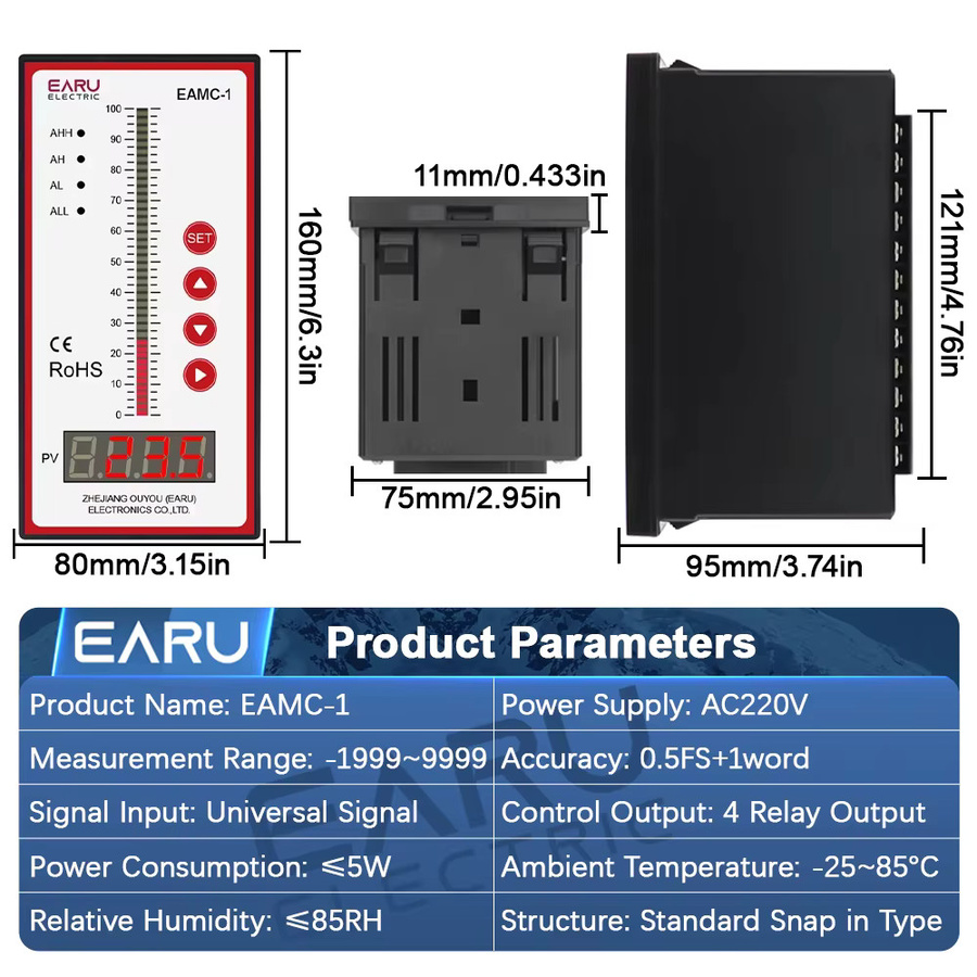 EARU Integraler Füllstandssensor-Sender mit 4-20mA Ausgang zur Messung von Flüssigkeit, Öl und Wasser als Schwimmerschalter (1M-10M) - Bild 2