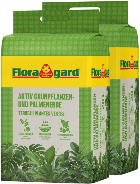 Floragard Aktiv Grünpflanzen- und Palmenerde, 2 x 20 l - Bild 1