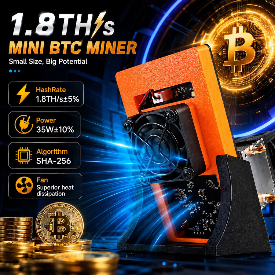 Bitaxe Gamma 601/602 Open-Source ASIC Bitcoin-Mining-Maschine mit Dual-Lüfter und 1,8Th/s Hashrate - Bild 3