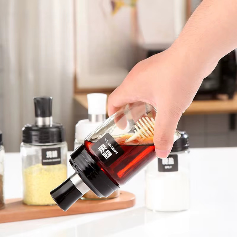 Gewürzflasche aus Glas mit integrierter Gewürzbox in Transparent, Set mit Gewürztankkontrolle - Bild 2