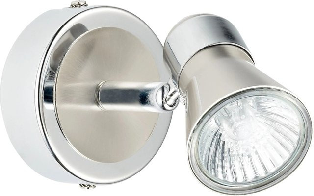 OBI Lighting Lamezia 1er-Spot in Chrom-Nickel mit Halogen-Leuchtmittel für Wand und Decke - Bild 1