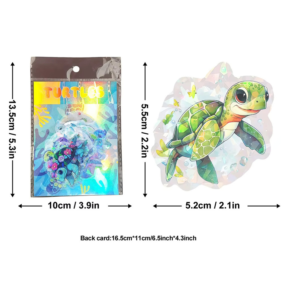 Charile Bunte Laser Schildkröte Aufkleber Transparent für DIY Gepäck Telefon und Notebook - Bild 3