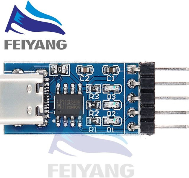 SAMIROB USB-C zu TTL Serieller Port CH340N Modul in Blau für MCU Upgrade und Download - Bild 1