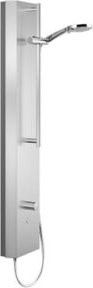 Schell V-Duschpaneel LINUS Inox mit Thermostat und Handbrause, Edelstahl gebürstet, Farbe Silber, Höhe: 120 cm - Bild 1