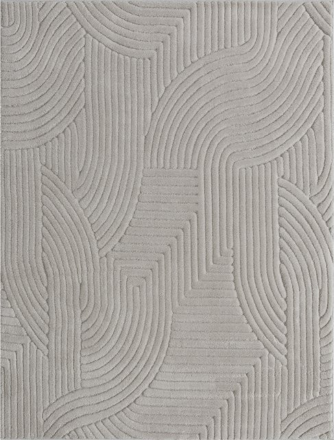 HOMCOM Kurzflor Teppich Modernes Geometrisches Design Grau B: 230 cm, T: 160 cm, Maschinengewebt und Rutschfest - Bild 1