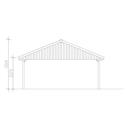 Satteldach-Carport Wallgau von SKANHOLZ in Schiefergrau mit Dachlattung, B/T: 620 x 600 cm, Firsthöhe: 354 cm - Bild 3