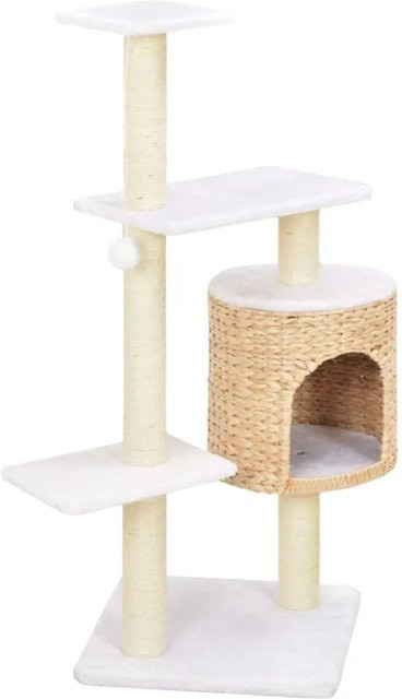 vidaXL Katzen-Kratzbaum mit Höhle aus Sisal und Rattan, B/T/H: 107 x 40 x 40 cm - Bild 1