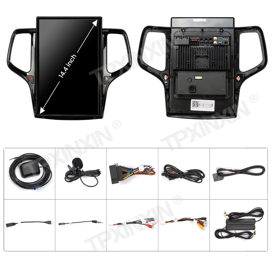 TPXINXIN Android 13.0 Multimedia-Player mit 14,4-Zoll-Vertikalbildschirm und GPS-Navigation für Jeep Grand Cherokee 2011-2014-2021, Schwarz - Bild 4