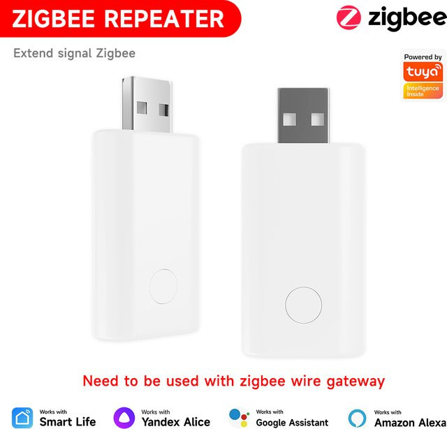 Tuya Zigbee Gateway USB-Extender Repeater in Weiß zur Reichweitenvergrößerung, kompatibel mit Alexa und Google Assistant - Bild 1