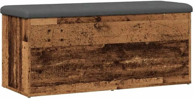 vidaXL Sitzbank mit Stauraum in Altholz-Optik, Farbe Grau, B/T/H: 110 x 42 x 45 cm - Bild 1